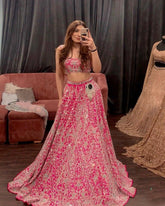 Rani Pink Sequence Embroidery Party Wear Lehenga Choli